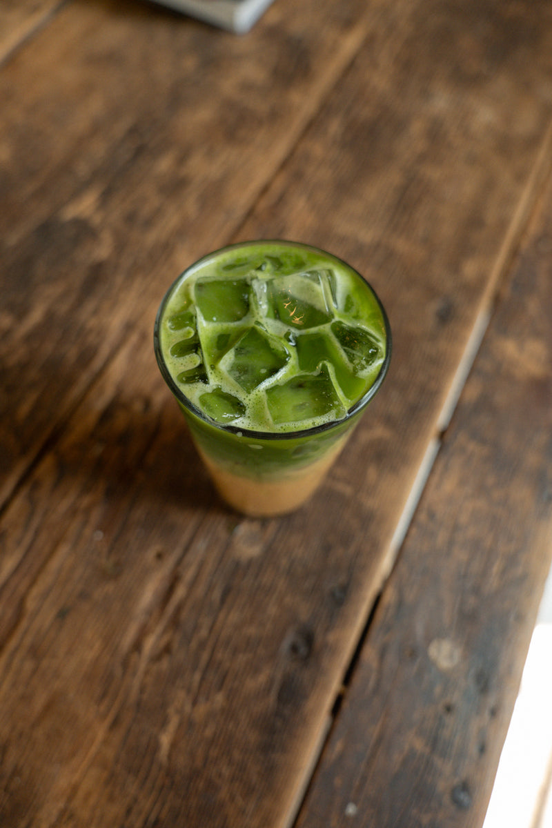 spiced carrot matcha latte